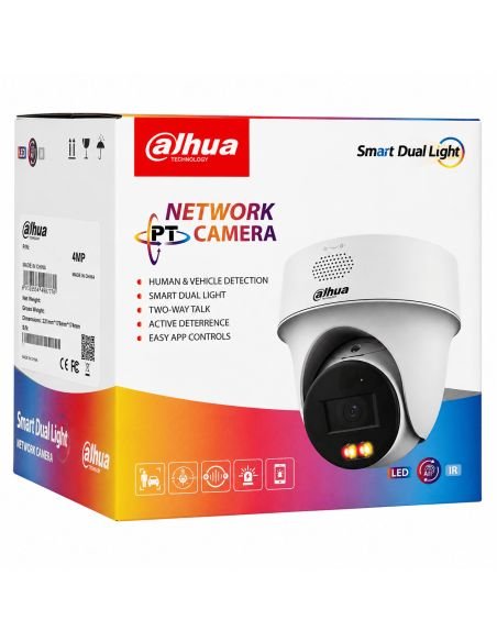 Cámara IP Dahua PT 4MP Disuasion Activa Audio 2 Vias, referencia DH-IPC-PT1439HP-PV-0280B, producto en uso