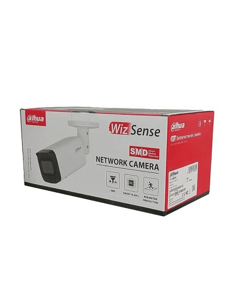 Cámara IP Dahua Bala 4MP Motorizada IR 60m WDR 120dB IVS, referencia DH-IPC-HFW2441TP-ZS, contenido del empaque