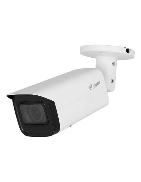 Cámara IP Dahua Bala 8MP Motorizada IR 60m IK10 PoE, referencia DH-IPC-HFW2841T-ZS, vista en ángulo