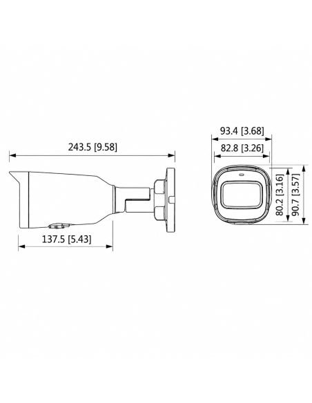 Cámara IP Dahua Bala 4MP Motorizada 2.8-12mm IR 50m PoE, referencia DH-IPC-HFW1431T1N-ZS-S4, contenido del empaque