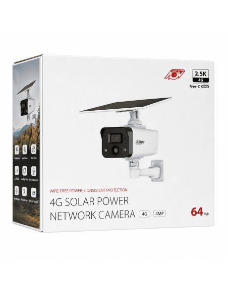 Cámara IP Dahua Bala 4MP 4G Solar Batería 20000mAh, ref DH-IPC-HFW2441DGP-4G-SP-LA-B-0360B, detalle de conectores y puertos