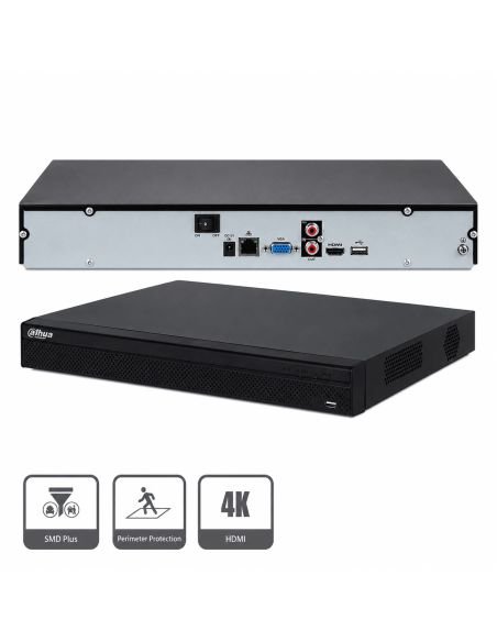 NVR IP 8 Canales SIN PoE 12MP SMD Dahua, referencia DHI-NVR2108HS-4KS3, contenido del empaque