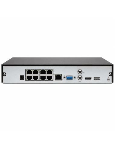 NVR IP 8 Canales CON PoE 72W H.265+ Dahua, referencia DHI-NVR1108HS-8P-S3H-V2, vista en ángulo