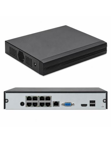 NVR IP 8 Canales CON PoE 80W 4K H.265 Dahua, referencia DHI-NVR2108HS-8P-4KS3, vista frontal