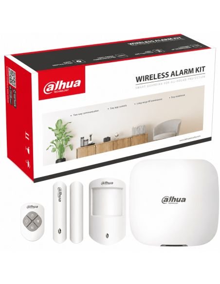 Kit Alarma Dahua 4G WiFi Ethernet App Monitoreo, referencia DHI-ART-ARC3000H-03-FW2-C, contenido del empaque