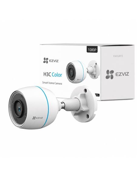 Cámara EZVIZ H3C 2MP Exterior, referencia CS-H3c-R100-1K2WFL(4mm), detalle de conectores y puertos
