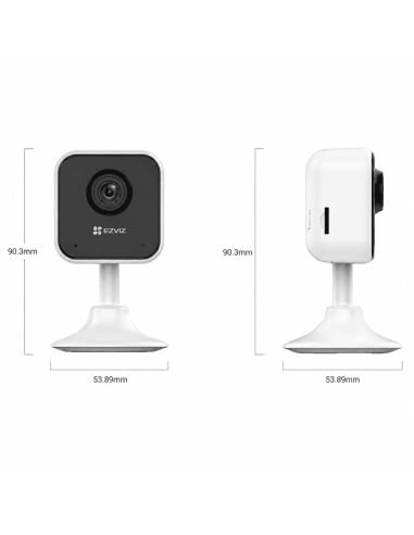 Cámara EZVIZ H1C 2MP Magnetica, referencia CS-H1c-R101-1G2WR, vista en ángulo