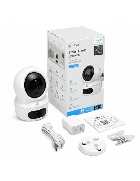 Cámara EZVIZ H7C 4MP WiFi 6 Doble Lente, referencia CS-H7c-R100-8G44WF, producto en uso
