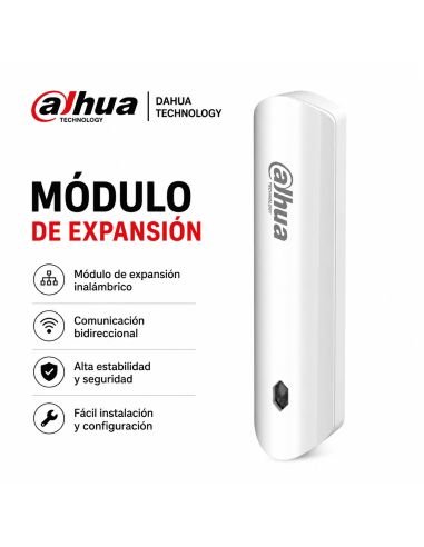 Modulo Expansion Dahua Muro Detector Cableado, referencia DHI-ARM310-W2, detalle de conectores y puertos