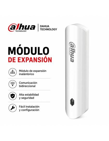 Modulo Expansion Dahua Muro Detector Cableado, referencia DHI-ARM310-W2, detalle de conectores y puertos