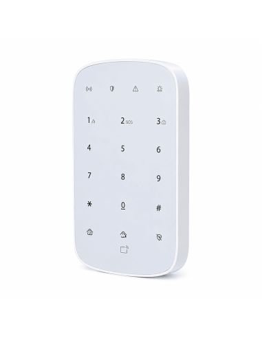Teclado Inalámbrico Dahua para Alarm Hub, referencia DHI-ARK30T-W2, vista en ángulo