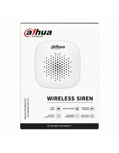 Sirena Inalámbrica Dahua 800m 3 Niveles AES128, referencia DHI-ARA12-W2, contenido del empaque