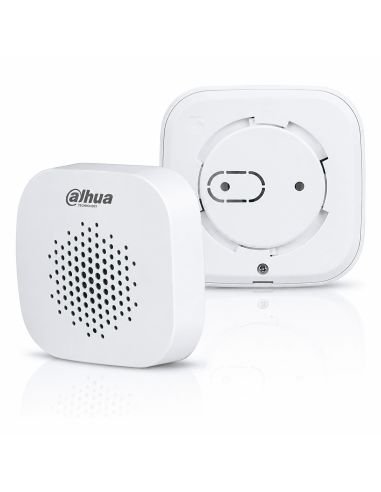Sirena Inalámbrica Dahua 800m 3 Niveles AES128, referencia DHI-ARA12-W2, detalle de conectores y puertos