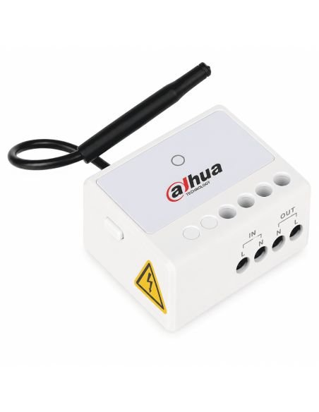 Switch Inalámbrico Pared Dahua Bidireccional 868MHz, referencia DHI-ARM7012-W2, detalle de conectores y puertos