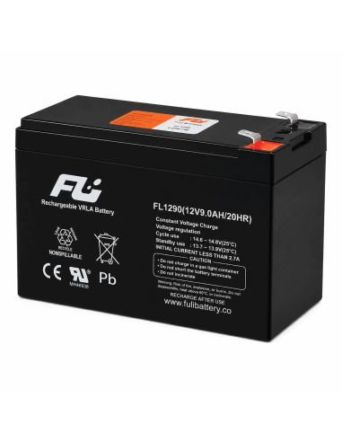 Batería Sellada AGM 12V 7.5Ah sin Mantenimiento, referencia CEBAT-7203, vista frontal
