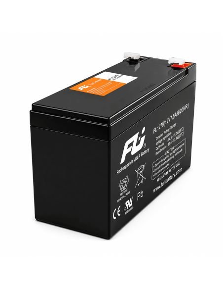 Batería Sellada AGM 12V 7.5Ah sin Mantenimiento, referencia CEBAT-7203, detalle de conectores y puertos