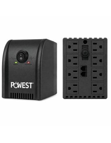 Regulador de Voltaje Powest 2200VA 8 Salidas NEMA, referencia NRP2200-7313, vista frontal