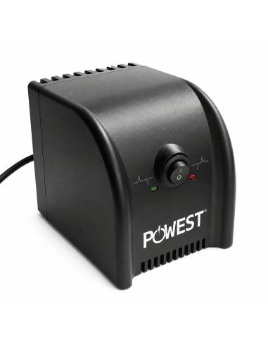 Regulador de Voltaje Powest 2200VA 8 Salidas NEMA, referencia NRP2200-7313, vista en ángulo