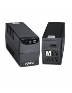 UPS Interactiva Powest 750VA con AVR Estabilizador, referencia NUIMN-7269, detalle de conectores y puertos