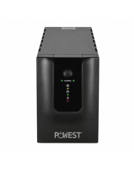 UPS Interactiva Powest 1250VA 600W 4 Tomas AVR, referencia NUIMN-7282, vista en ángulo