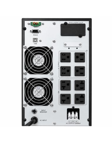 UPS Online Powest 3000VA 2400W Doble Conversión, referencia NUOLT-7283, detalle de conectores y puertos