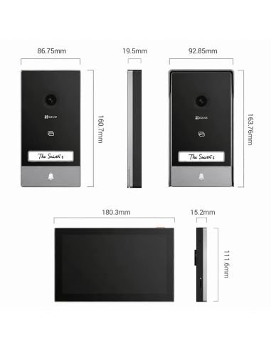Videoportero EZVIZ HP7 3MP Tactil, referencia CS-HP7-R101-1W2TFC, contenido del empaque