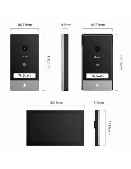 Videoportero EZVIZ HP7 3MP Tactil, referencia CS-HP7-R101-1W2TFC, contenido del empaque