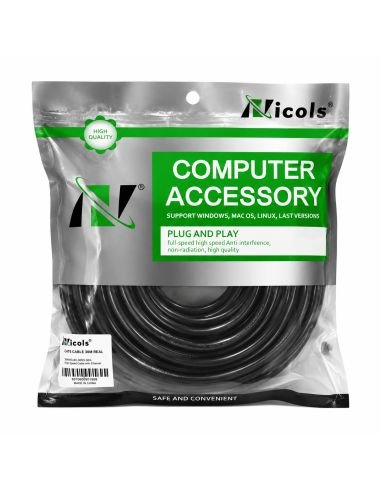 Cable HDMI Encauchetado de 30 m para TV DVR y NVR, referencia 300189, detalle de conectores y puertos