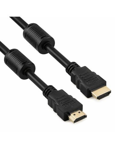 Cable HDMI Encauchetado de 25 m para TV DVR y NVR, referencia 300190, detalle de conectores y puertos