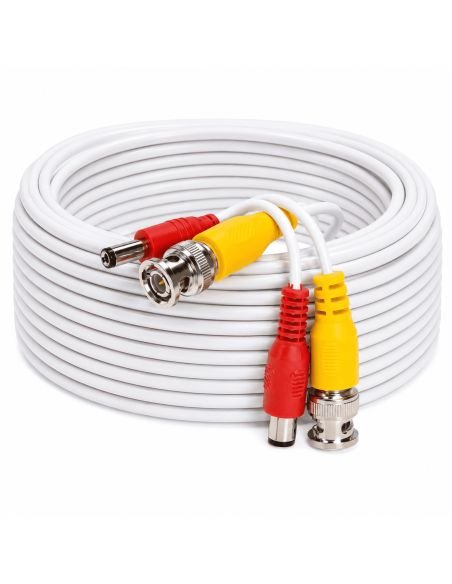 Cable Video y Energía Armado 20 metros Blanco SAT, referencia CABVDCOR20M, vista frontal