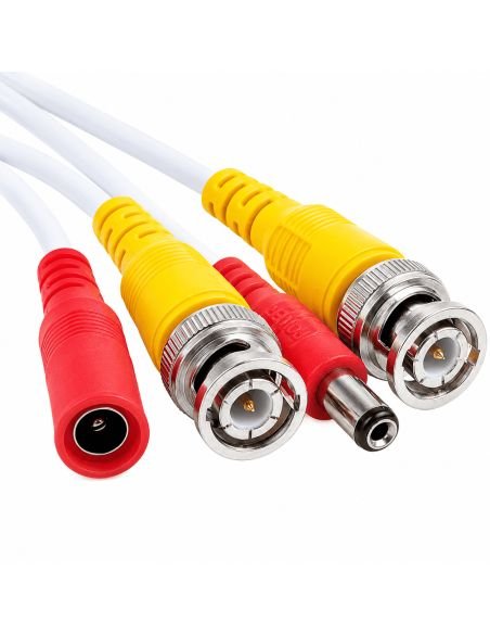 Cable Video y Energía Armado 20 metros Blanco SAT, referencia CABVDCOR20M, vista en ángulo