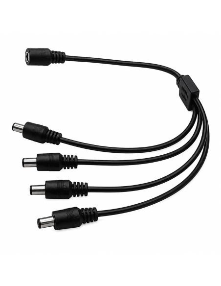 Splitter 12V 1 Entrada 4 Salidas para Cámaras CCTV, referencia R1X4, vista frontal
