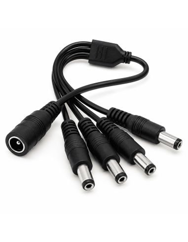 Splitter 12V 1 Entrada 4 Salidas para Cámaras CCTV, referencia R1X4, vista en ángulo