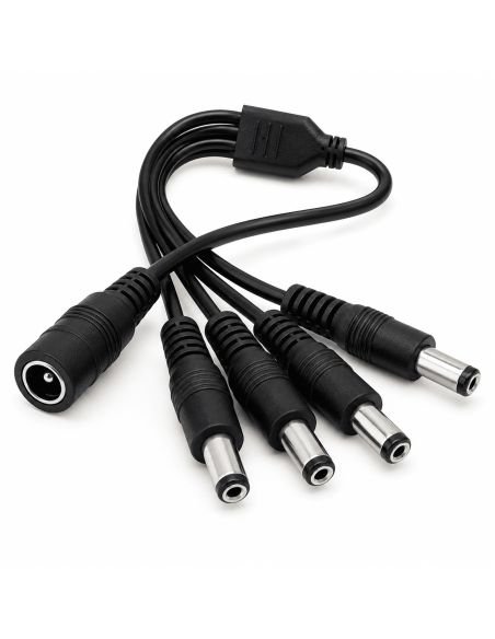 Splitter 12V 1 Entrada 4 Salidas para Cámaras CCTV, referencia R1X4, vista en ángulo