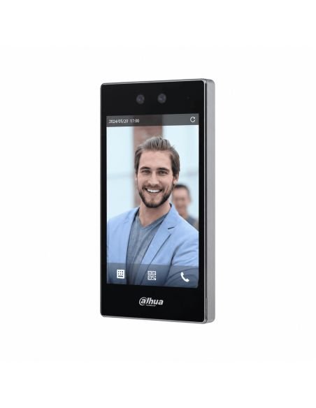 Terminal Facial Dahua Pantalla 8 100K Usuarios, referencia DHI-ASI8213S-W, vista en ángulo