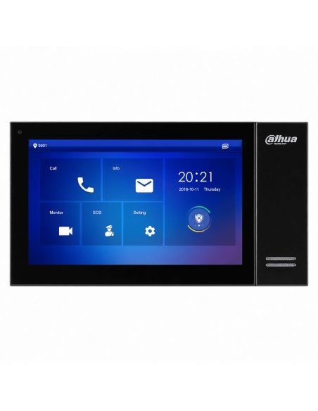 Monitor Videoportero Dahua Tactil 7 Negro PoE SIP, referencia DHI-VTH2421FB-P, vista en ángulo