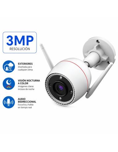 Cámara EZVIZ H3C 3MP Exterior, referencia CS-H3c-R100-1J3WKFL(2.8mm), vista frontal