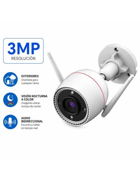 Cámara EZVIZ H3C 3MP Exterior, referencia CS-H3c-R100-1J3WKFL(2.8mm), vista frontal