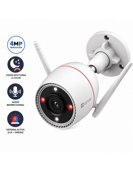 Cámara EZVIZ H3C 4MP Exterior, referencia CS-H3c-R100-1J4WKFL(2.8mm), vista en ángulo