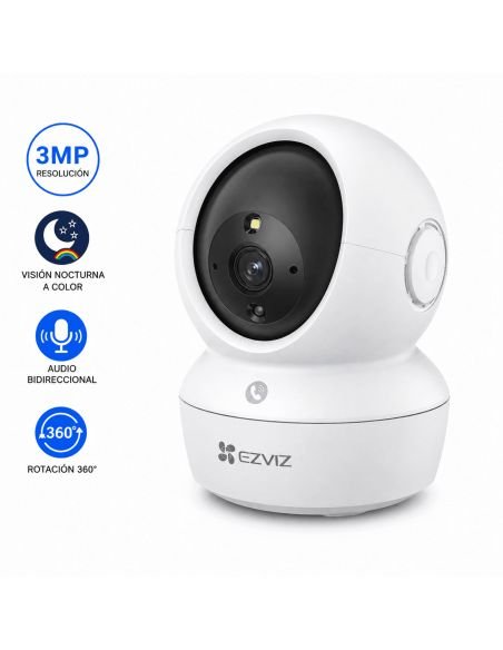 Cámara EZVIZ H6C 3MP Pro 360, referencia CS-H6c-R105-1L3WF, vista en ángulo