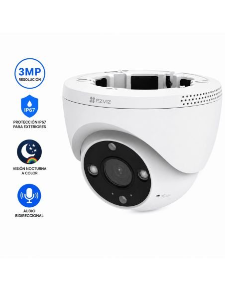 Cámara EZVIZ H4 3MP Exterior, referencia CS-H4-R201-1H3WKFL, vista en ángulo