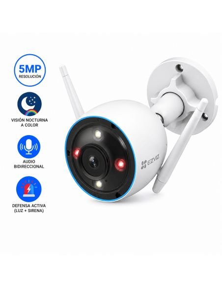 Cámara EZVIZ H3 5MP Exterior, referencia CS-H3-R100-1J5WKFL(2.8mm), vista en ángulo