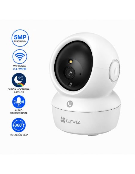 Cámara EZVIZ H6C 5MP Pro Dual Band, referencia CS-H6c-R200-1Q5WFL(AM-STD), vista en ángulo