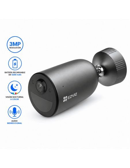 Cámara EZVIZ EB3 3MP Exterior Batería, referencia CS-EB3-R100-2C3WFL, vista en ángulo