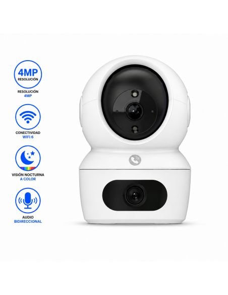 Cámara EZVIZ H7C 4MP WiFi 6 Doble Lente, referencia CS-H7c-R100-8G44WF, vista en ángulo