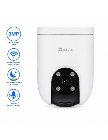 Cámara EZVIZ H8C 3MP Exterior WiFi, referencia CS-H8c-R200-1K3WKFL(4mm)(AM-STD)(Mul), vista en ángulo
