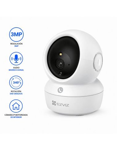 Cámara EZVIZ TY1 Pro 2K 3MP Motorizada Interior WiFi, referencia CS-TY1-R105-1L3WF, vista en ángulo