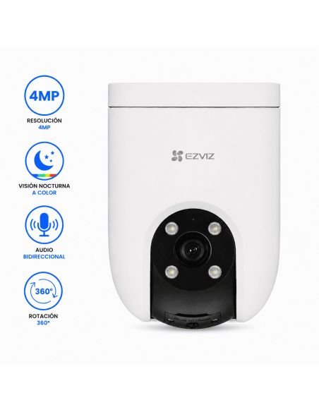 Cámara EZVIZ H8C 4MP Exterior, referencia CS-H8c-R100-1J4WKFL, vista en ángulo