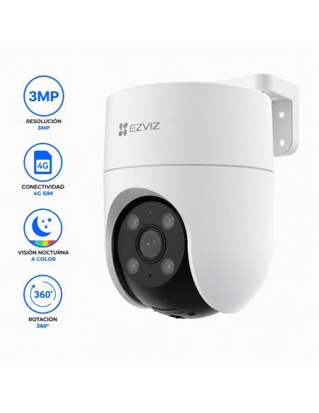 Cámara EZVIZ H8C 3MP Exterior 4G SIM, referencia CS-H8c-R200-1K3KFL4GA(4mm), vista en ángulo