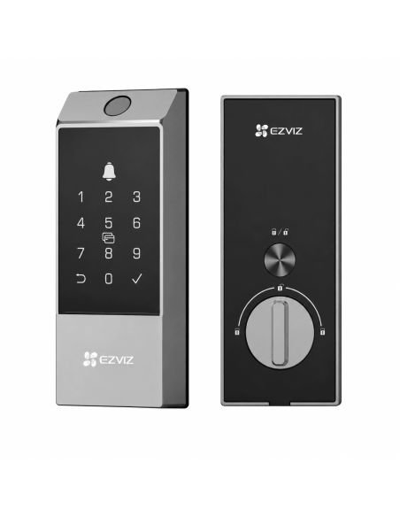 Cerradura EZVIZ DL04 Pantalla Tactil Huella, referencia CS-DL04-R100-WBCP-GR(M)(O-STD), vista frontal